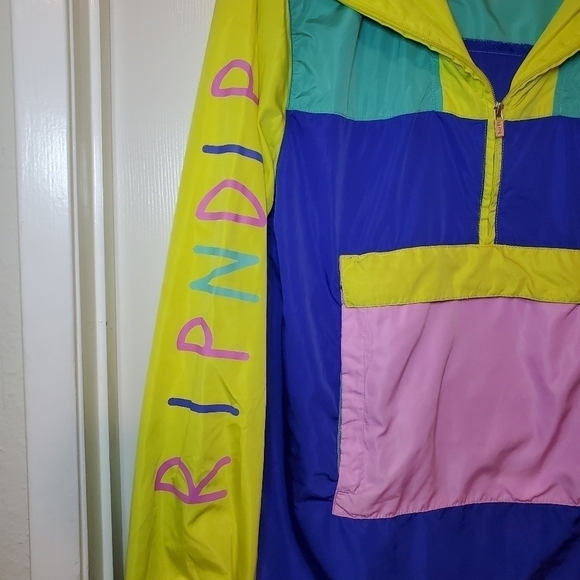 Teddy Fresh Rip N Dip Pastel Hooded Pullover Windbreaker Jacket Mens Medium - Picture 3 of 15